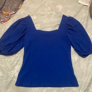 Royal Blue Puff Sleeve Top